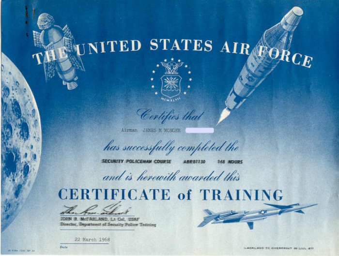 Certificate of Training